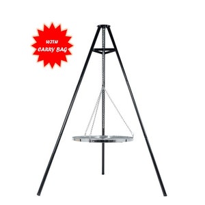 Barbeque Tripod with dia.65cm hanging grill with a Free carry/storage bag