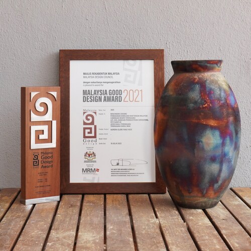 Tsuri 2 pack raku pottery vase • Carbon H. Copper Matte • UV Coat • birthday gift for her mom • home decor • shops wall art • ceramic decor vase