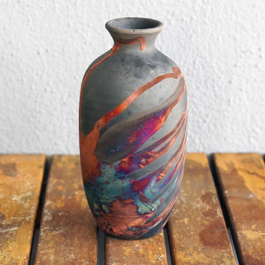Koban Raku Wedding Pottery Vase Handmade Ceramic Home Decor Etsy