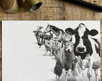 The Farm Queue Postcard