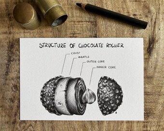 The Structure Of Chocolate Rocher postcard