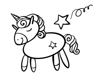 Kleurplaat Unicorn Verjaardag