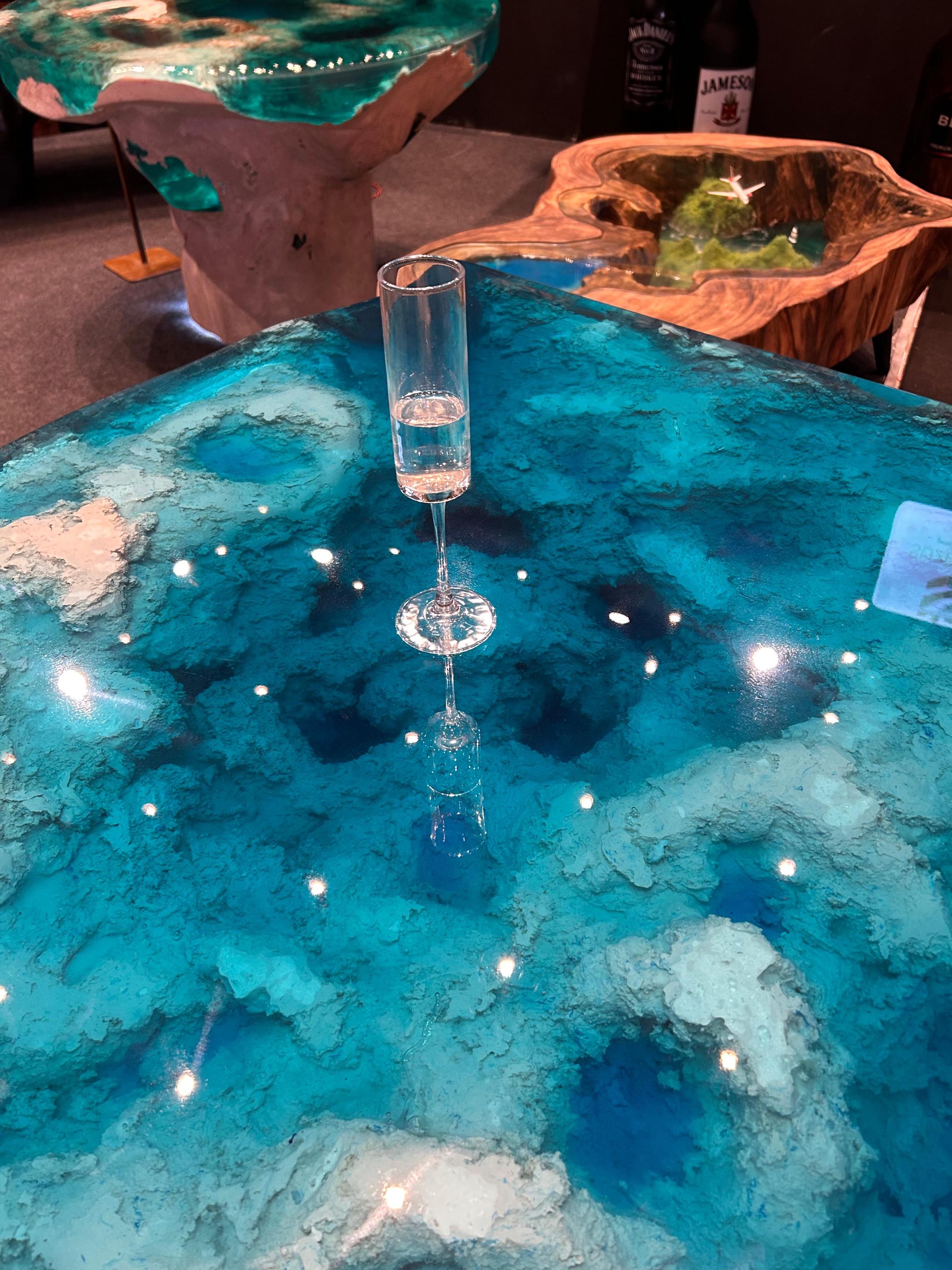 Handcrafted Marble & Epoxy Resin Table: Blue Ocean Design - Etsy