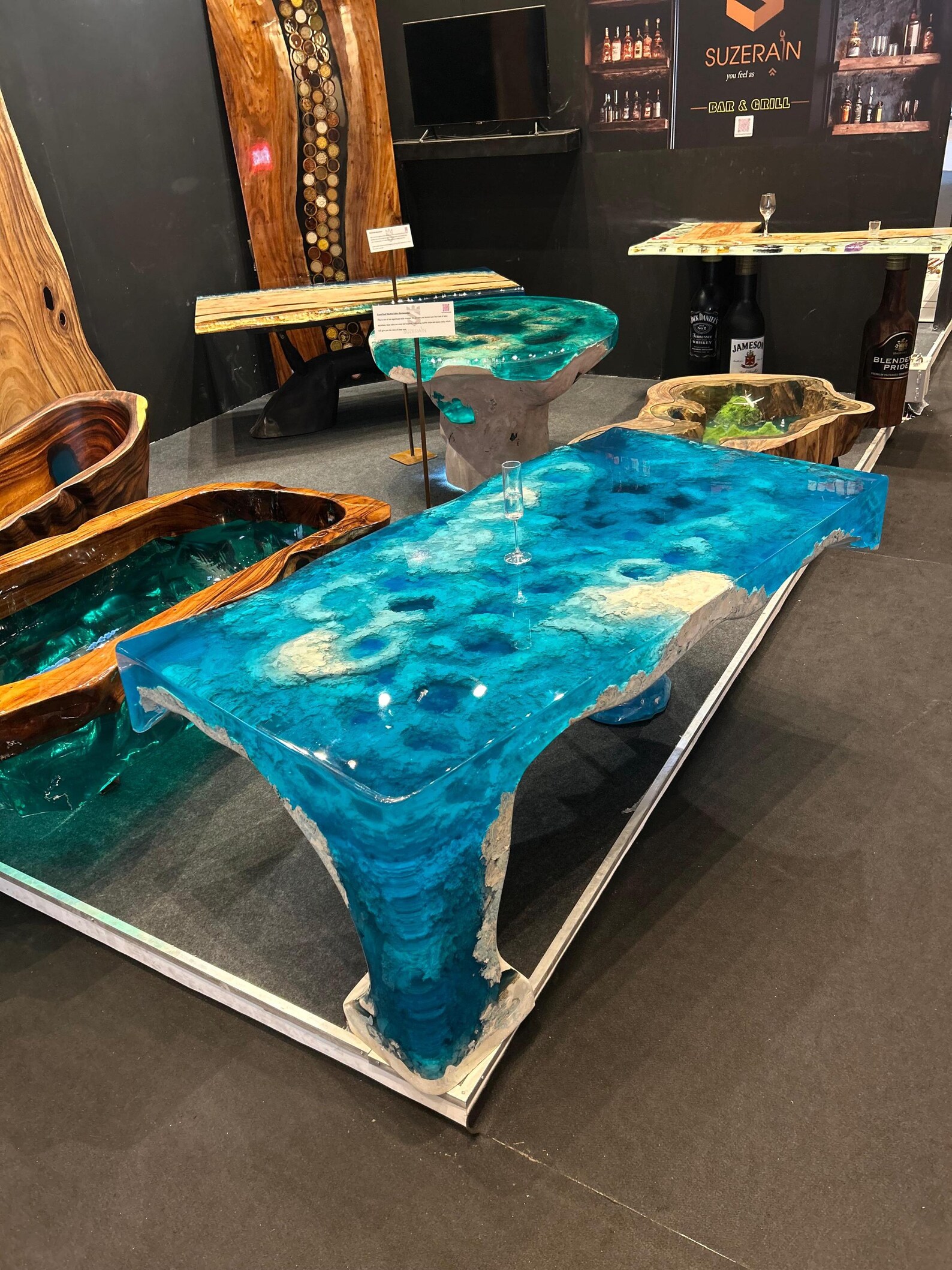 Handcrafted Marble & Epoxy Resin Table: Blue Ocean Design - Etsy