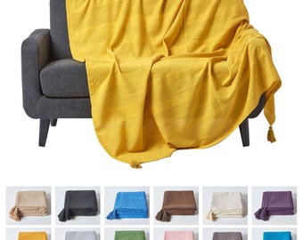 Luxury Rajput Ribbed Throw Bedspread - 100% Cotton, Handmade, 13 Colours, 3 Sizes, Washable at Home, OEKO-TEX® Certified