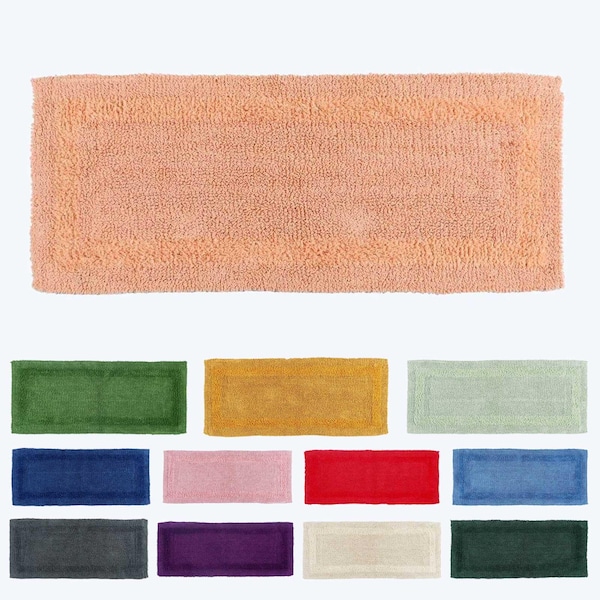 Luxury Reversible Bath Mat Runner – 100% Cotton, Super Absorbent, Soft & Tufted, Eco-Friendly, 40x100cm, Machine Washable