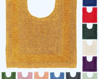 Luxury Reversible Cotton Pedestal Mat – 100% Cotton, 50x55cm, Super Absorbent, Soft, Eco-Friendly, 12 Colours, Machine Washable