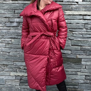Long Maxi Puffer Jacket, Oversized Winter Down Jacket, Puffy Trench Coat For Women, Black Quilted Duvet Jacket, Plus Size