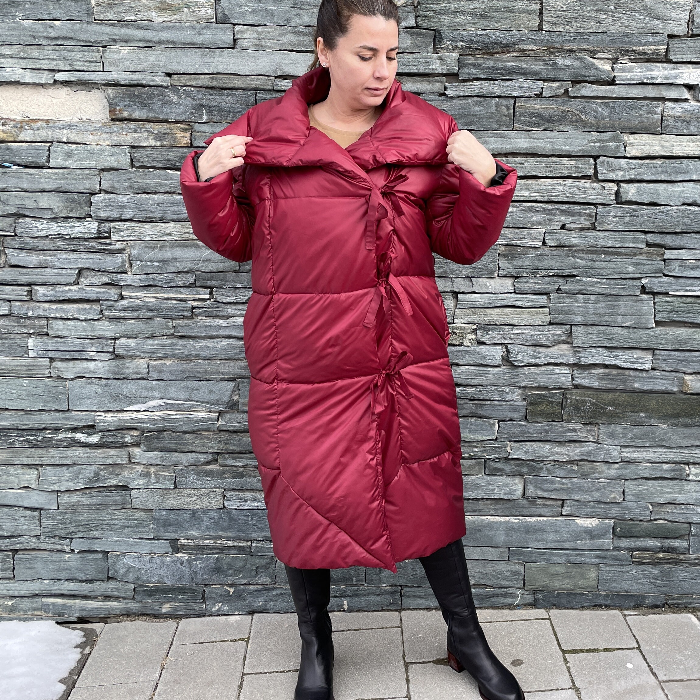 Maxi length down coat discount
