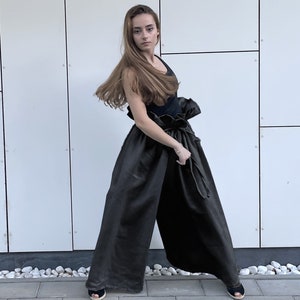 Wide Leg Pants With a High Waist in Tencel and Organic Cotton Stretch  French Terry, Made to Order 