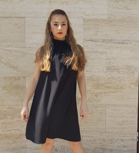 Mini Loose Cold Shoulder Dress Oversized Halter Tunic Dress 2X 3X 4X Summer Little Black Dress Plus Size Women Clothing Cocktail Etsy