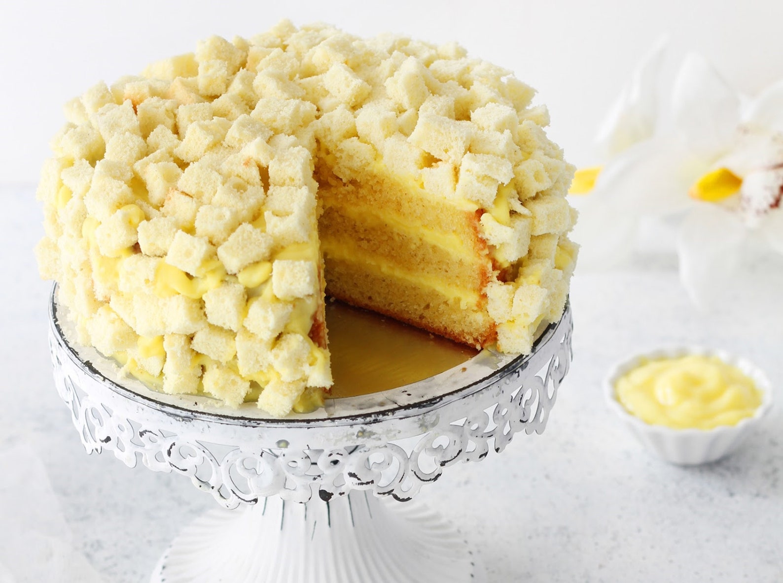 Mimosa Cake Recipe Download Printable, Italian Dessert Recipe Digital ...