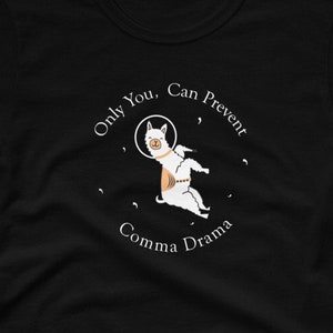 Comma Drama Llama Funny T-Shirt for Grammar Police