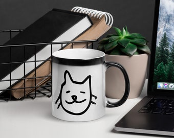 Happy Cat, Frazzled Cat, Glossy Magic Mug