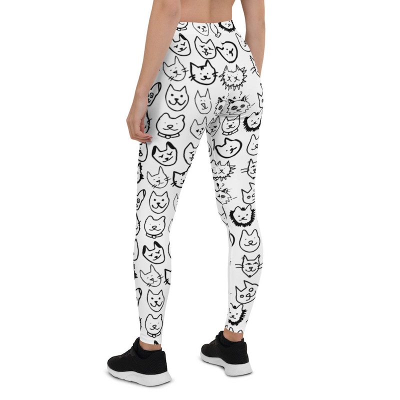 Black Cat Print Pattern Women Leggings