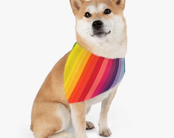 Rainbow Pet Bandana Collar