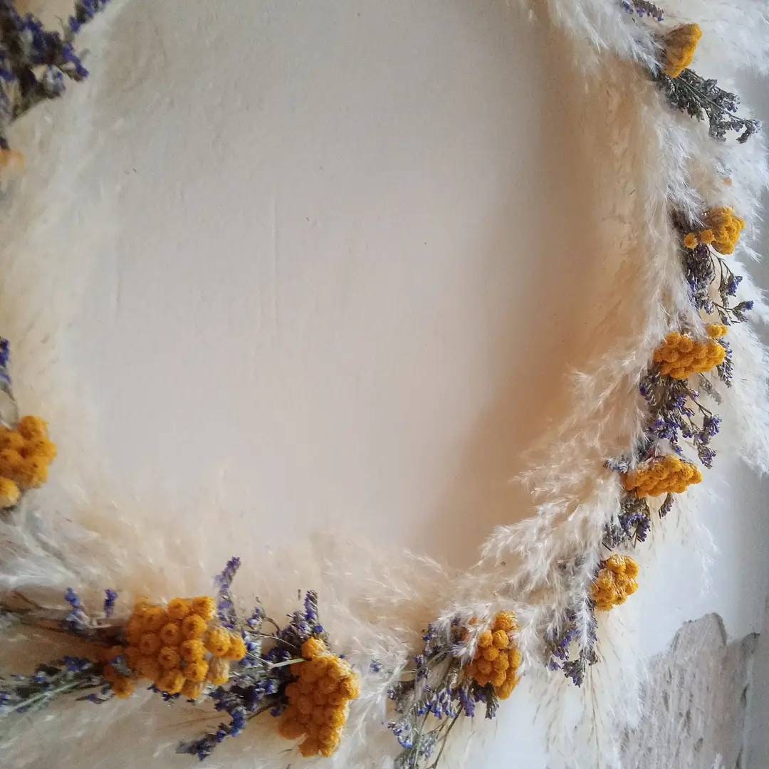 Couronne de Fleurs Séchées Naturelles