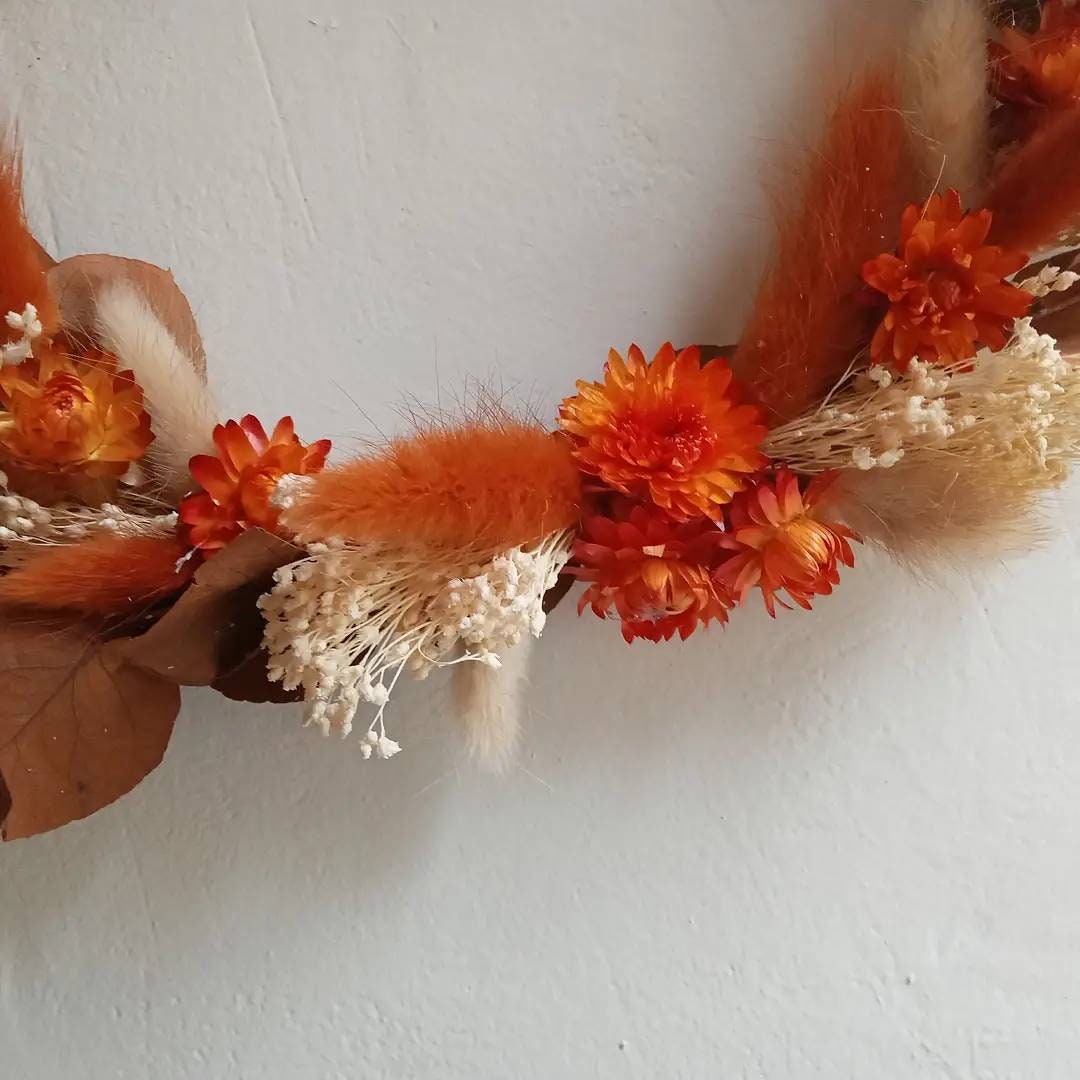 Couronne de Fleurs Séchées Naturelles
