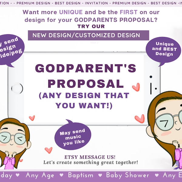 Will you be my Godparent Video Customized/New Design Godparent's Proposal Ideas Godfather Godmother (FREE Add Photos)