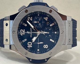 HUBLOT Big Bang Chronograph Automatic Blue Dial Men's Watch 301.SX.710.Rx, Automatic Watch, Mens Watch, Artisane GMT Watch, Sports watches