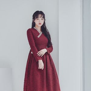 Korean Lace Dress Etsy