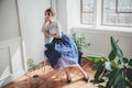 White&Blue Classy dress | Modern Hanbok dress | Korean Handmade Elegant dress | Wedding, Occasion clothing for women | Daily dress | SO.13 product logo