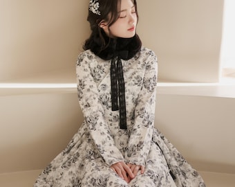 White&Blck Classy dress | Modern Hanbok dress | Korean Handmade Elegant dress | Wedding, Occasion clothing for women | Daily dress |