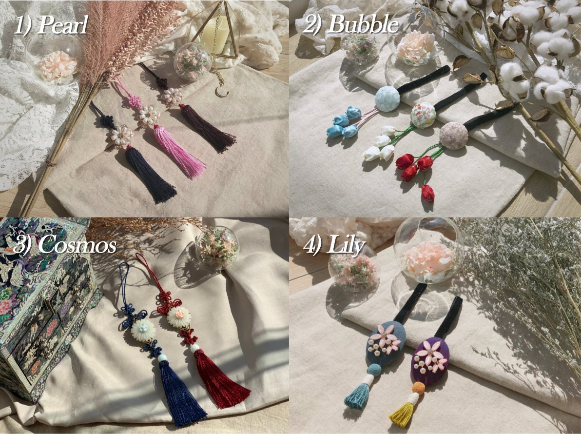 Norigae | High Quality Floral Korea Traditional Accessory | Soosulhwa Hanbok Accessory