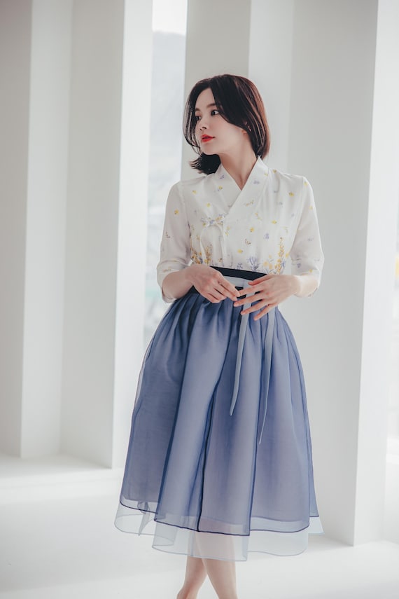 White&blue Butterfly Dress | Modern Hanbok Dress | Korean Handmade Elegant  Dress | Occasion Clothing for Women | Daily Dress | J.46 - Etsy Israel