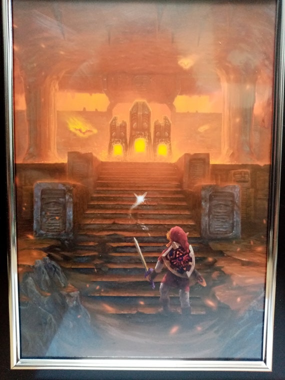 Zelda Ocarina of Time FIRE TEMPLE A4 Wall Art framed snes N64 Etsy