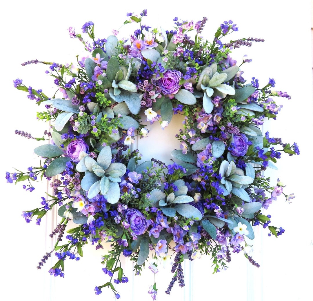 Spring Wreath  Summer Wreath  Floral Wreath  Lavender