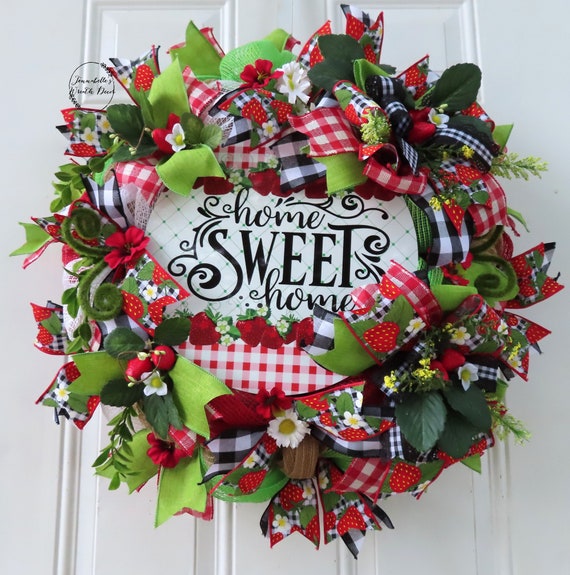 Strawberry Wreath Summer Wreath Kitchen Wreathhousewarming | Etsy