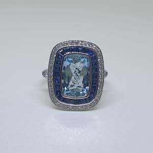 18k gold aquamarin with diamond