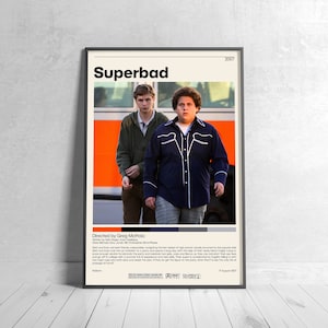 Superbad Poster | Greg Mottola, Minimalist Movie Poster, Vintage Retro Art Print, Custom Poster, Wall Art Print, Home Decor