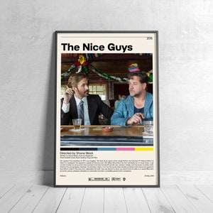 The Nice Guys Movie Poster | Shane Black, Minimalist Movie Poster, Vintage Retro Art Print, Custom Poster, Wall Art Print, Home Decor