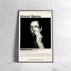 Uncut Gems Movie Poster | Benny Safdie, Josh Safdie Minimalist Movie Poster, Vintage Retro Art, Custom Poster, Wall Art Print, Home Decor