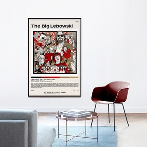 The Big Lebowski Poster Joel Coen, Ethan Coen, Minimalist Movie Poster, Vintage Retro Art Print, Custom Poster, Wall Art Print image 4