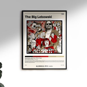 The Big Lebowski Poster Joel Coen, Ethan Coen, Minimalist Movie Poster, Vintage Retro Art Print, Custom Poster, Wall Art Print image 3