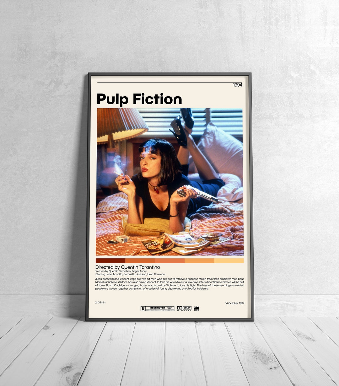 Pulp Fiction Poster Quentin Tarantino, Minimalist Movie Poster, Vintage