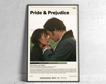 Pride & Prejudice | Joe Wright Minimalist Movie Poster, Vintage Retro Art Print, Custom Poster, Wall Art Print, Home Decor