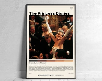 The Princess Diaries Movie Poster | Garry Marshall Minimalist Movie Poster, Vintage Retro Art Print, Custom Poster Wall Art Print Home Decor