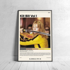 Kill Bill: Vol. 1 | Quentin Tarantino, Affiche de film minimaliste, Impression d’art rétro vintage, Affiche personnalisée, Impression d’art mural, Décoration intérieure