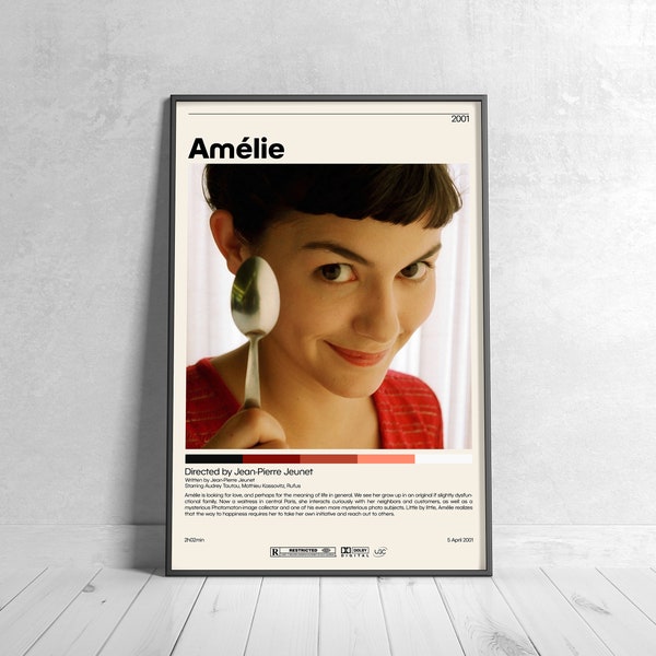 Amelie / Jean-Pierre Jeunet, Amélie Minimalist Movie Poster, Vintage Retro Art Print, Custom Poster, Wall Art Print, Home Decor