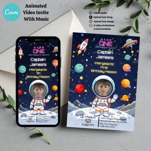 Editable Space Birthday Invitation: Animated Galaxy Party Invite (Digital Download)