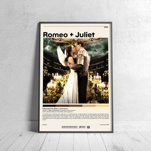 Romeo + Juliet Movie Poster | Baz Luhrmann, Minimalist Movie Poster, Vintage Retro Art Print, Custom Poster, Wall Art Print, Home Decor