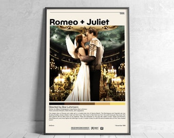 Romeo + Juliet Movie Poster | Baz Luhrmann, Minimalist Movie Poster, Vintage Retro Art Print, Custom Poster, Wall Art Print, Home Decor