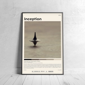 Inception Poster | Christopher Nolan, Minimalist Movie Poster, Vintage Retro Art Print, Custom Poster, Wall Art Prin, Home Decor