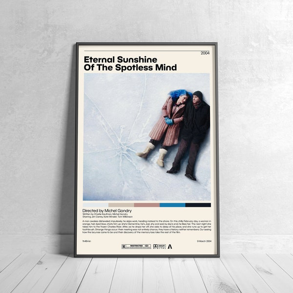 Eternal Sunshine Of The Spotless Mind Poster | Michel Gondry, Minimalist Movie Poster, Vintage Retro Art Print, Custom Poster, Wall Decor