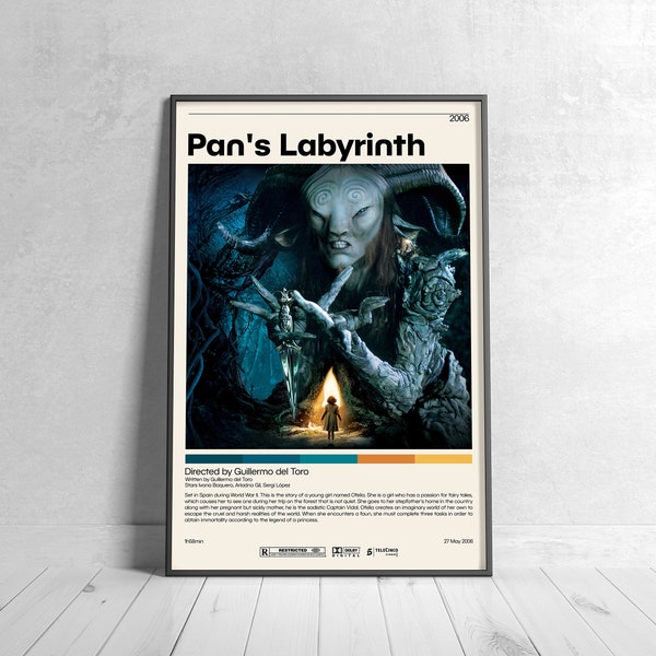 Pan's Labyrinth Poster | Guillermo del Toro, Minimalist Movie Poster, Vintage Retro Art Print, Custom Poster, Wall Art Print, Home Decor