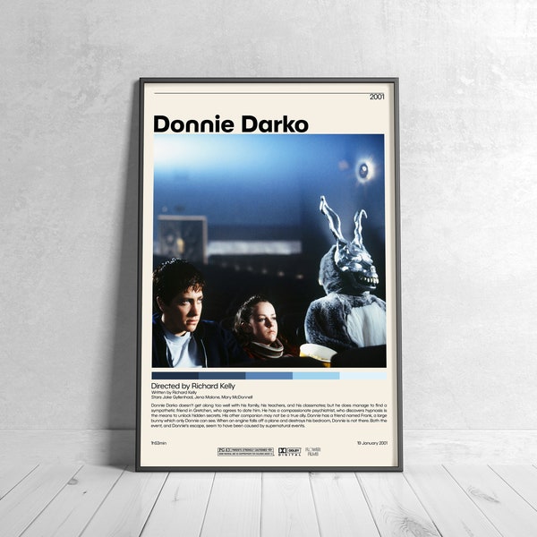 Donnie Darko Poster | Richard Kelly, Minimalist Movie Poster, Vintage Retro Art Print, Custom Poster, Wall Art Print, Home Decor